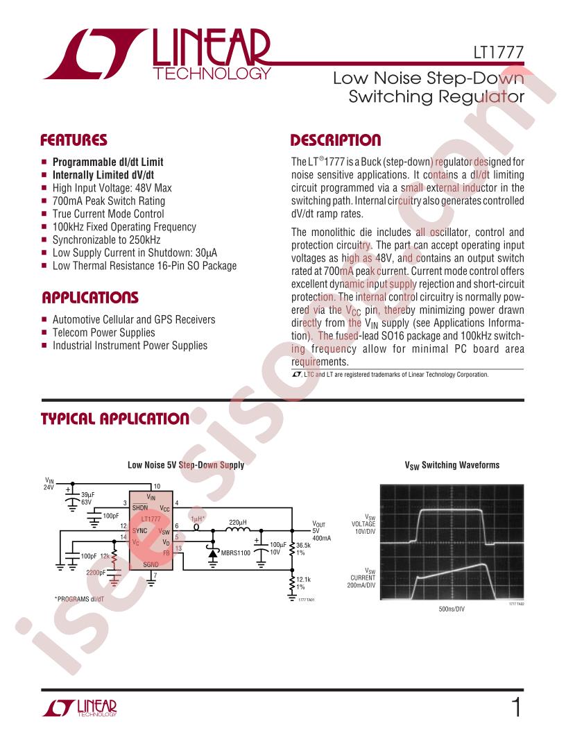 LT1777 Datasheet