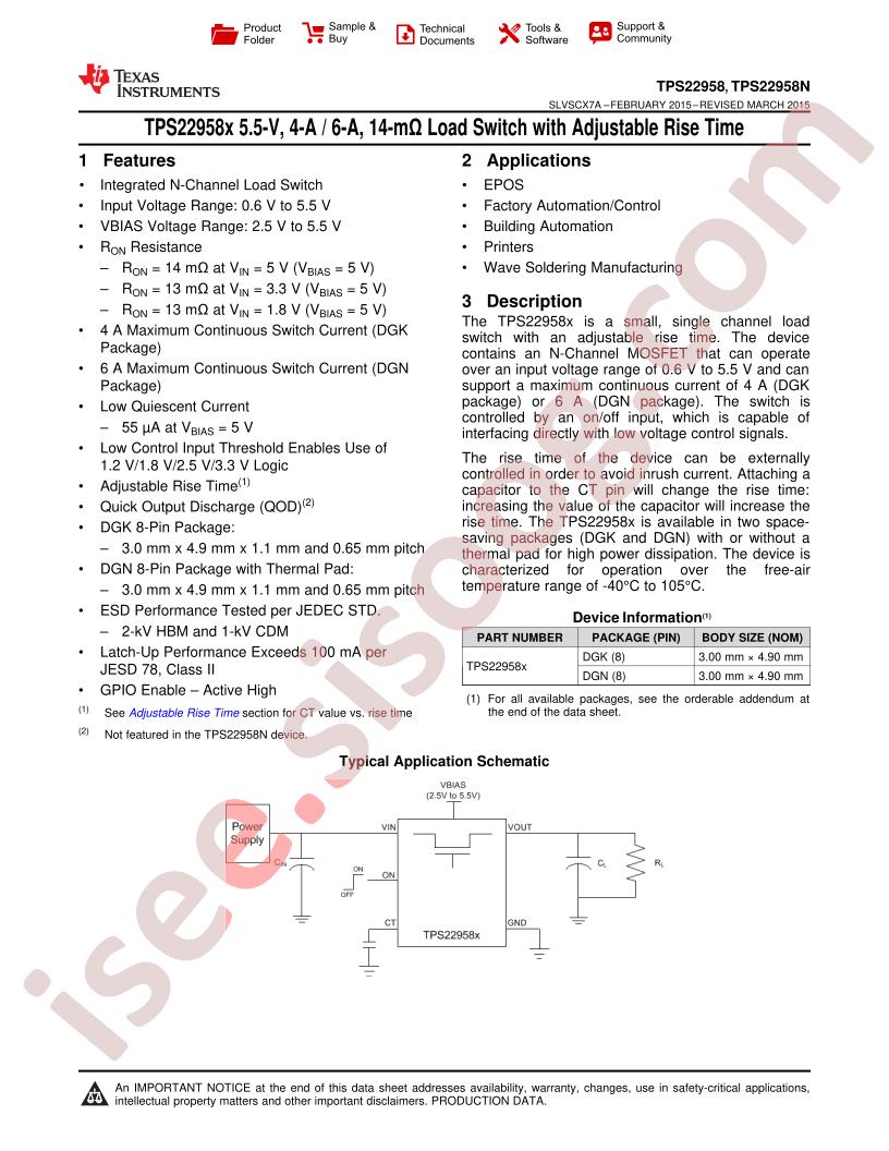 TPS22958(N) Datasheet