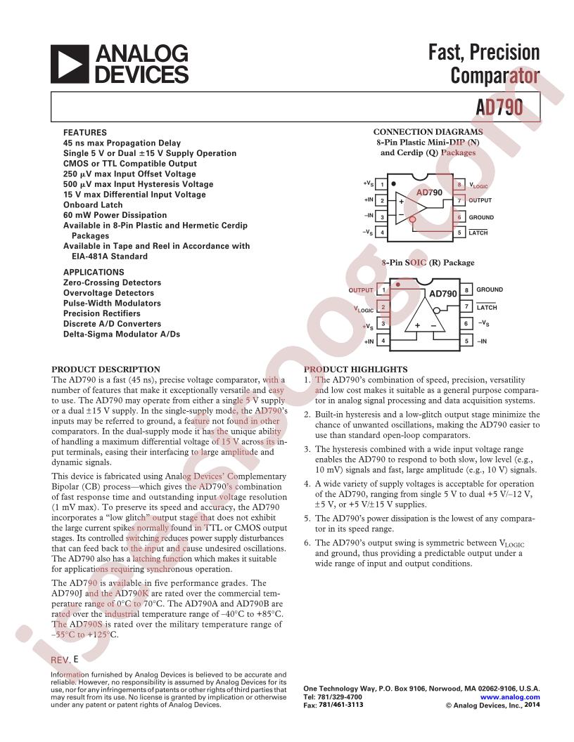 AD790 Datasheet