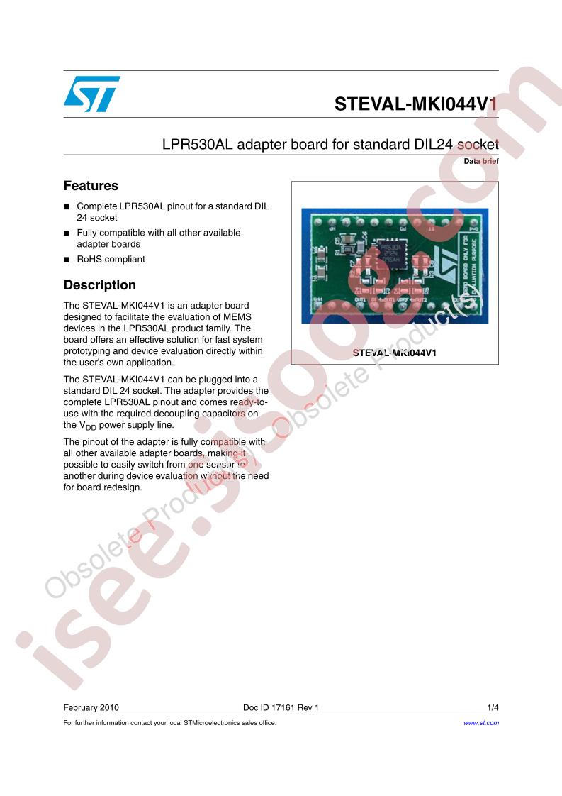 STEVAL-MKI044V1 Data Brief