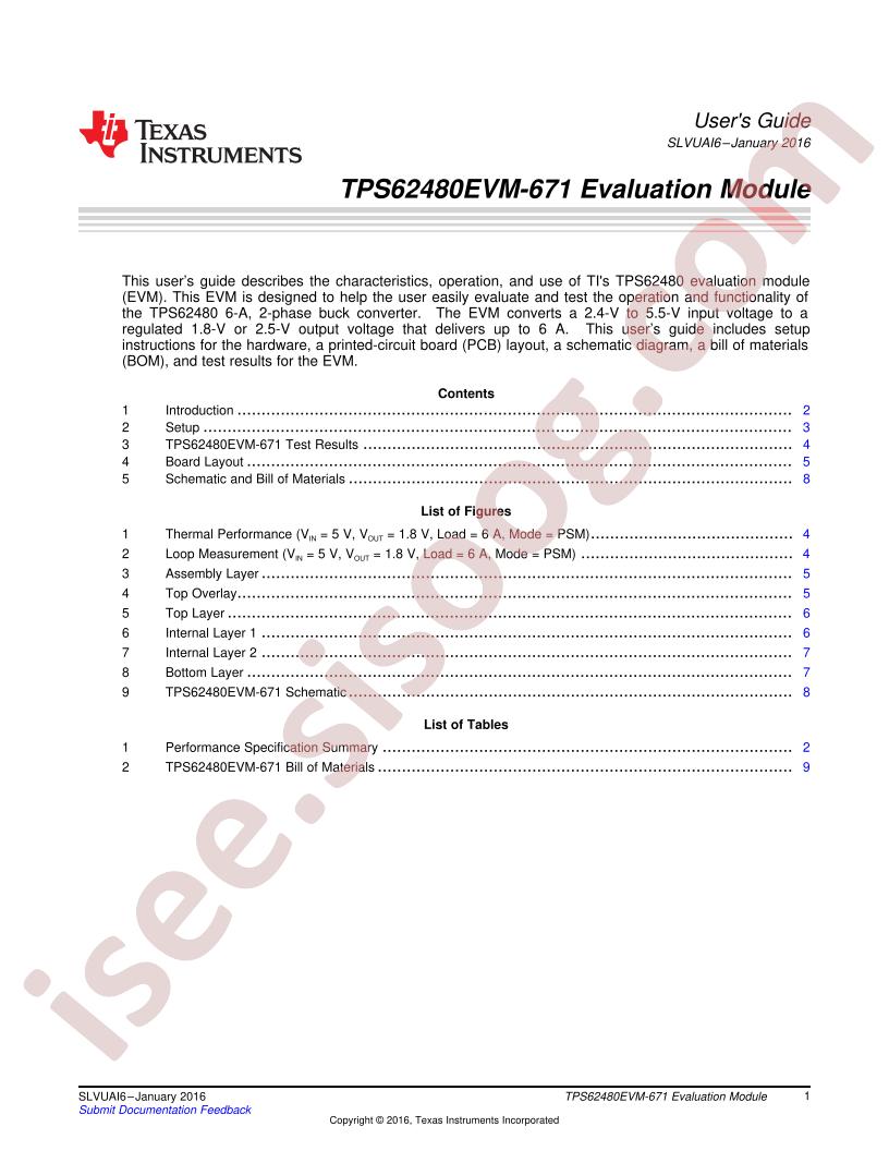 TPS62480EVM-671 User Guide