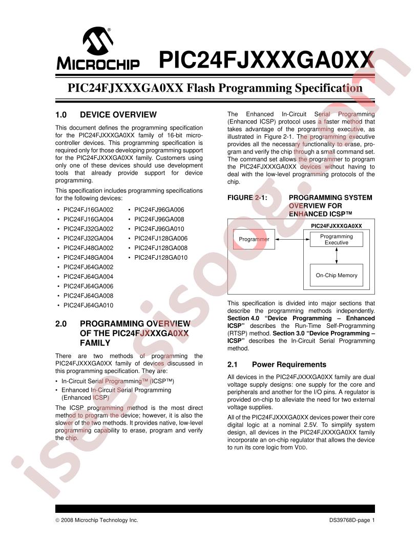 PIC24FJzzzGA0zz Programming Specification