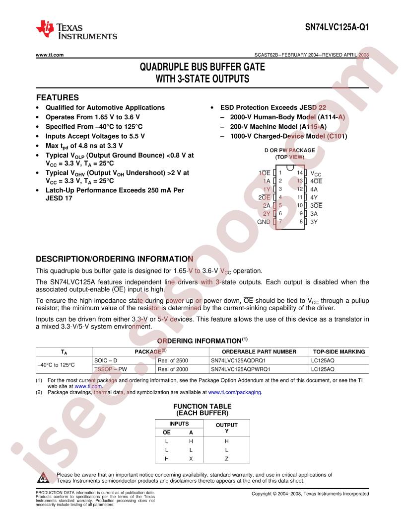 SN74LVC125A-Q1