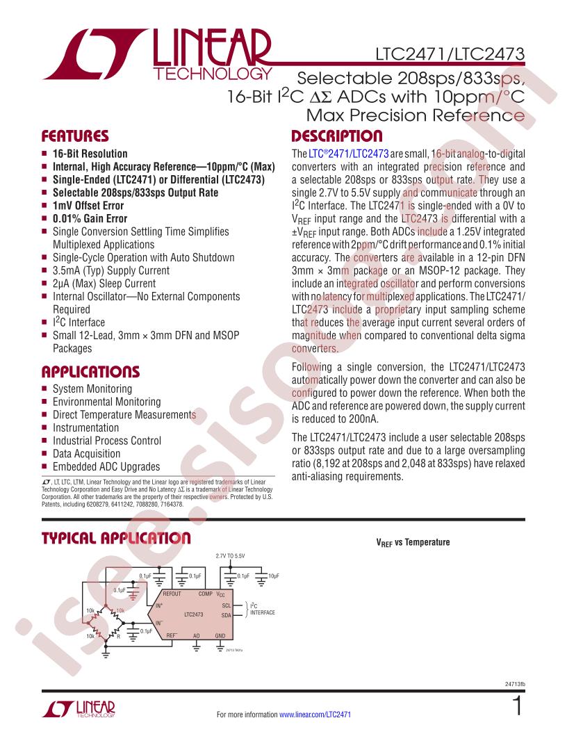 LTC2471/73 Datasheet