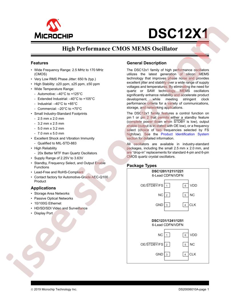 DSC12x1 Datasheet