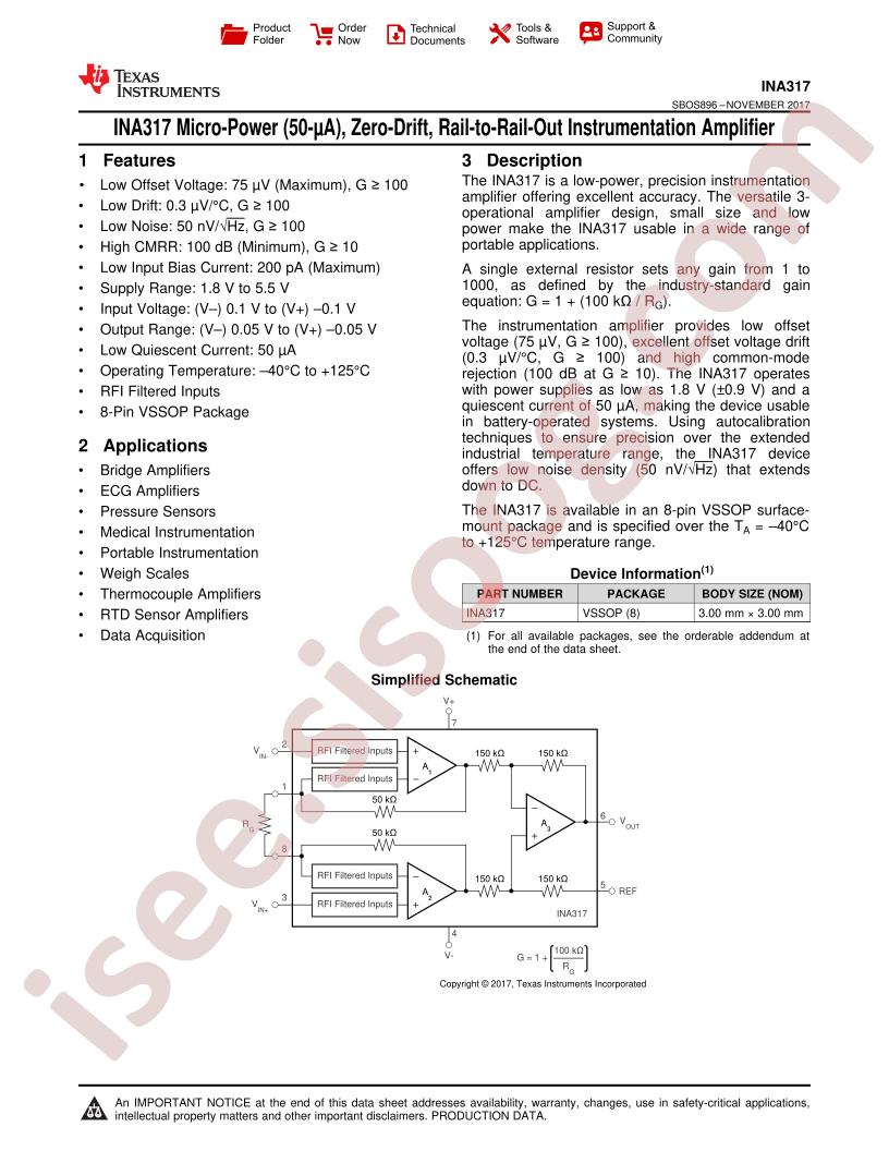 INA317 Datasheet