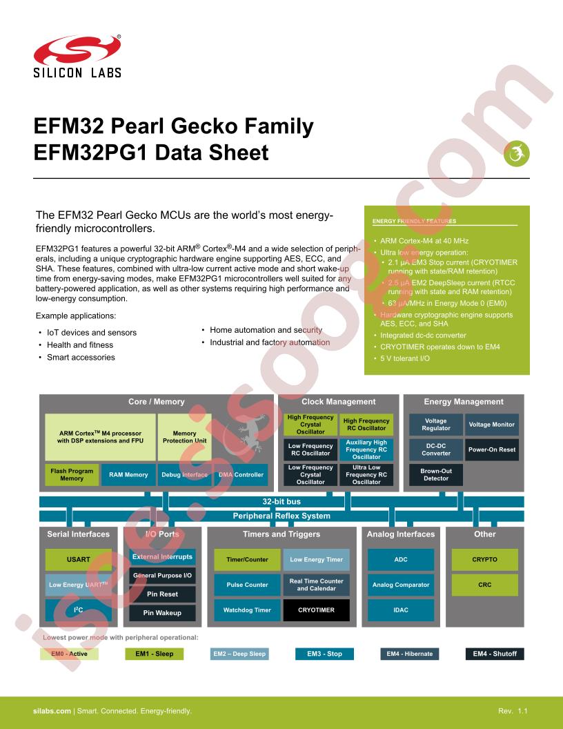 EFM32PG1 Datasheet