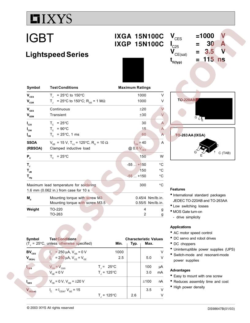IXG(A,P)15N100C