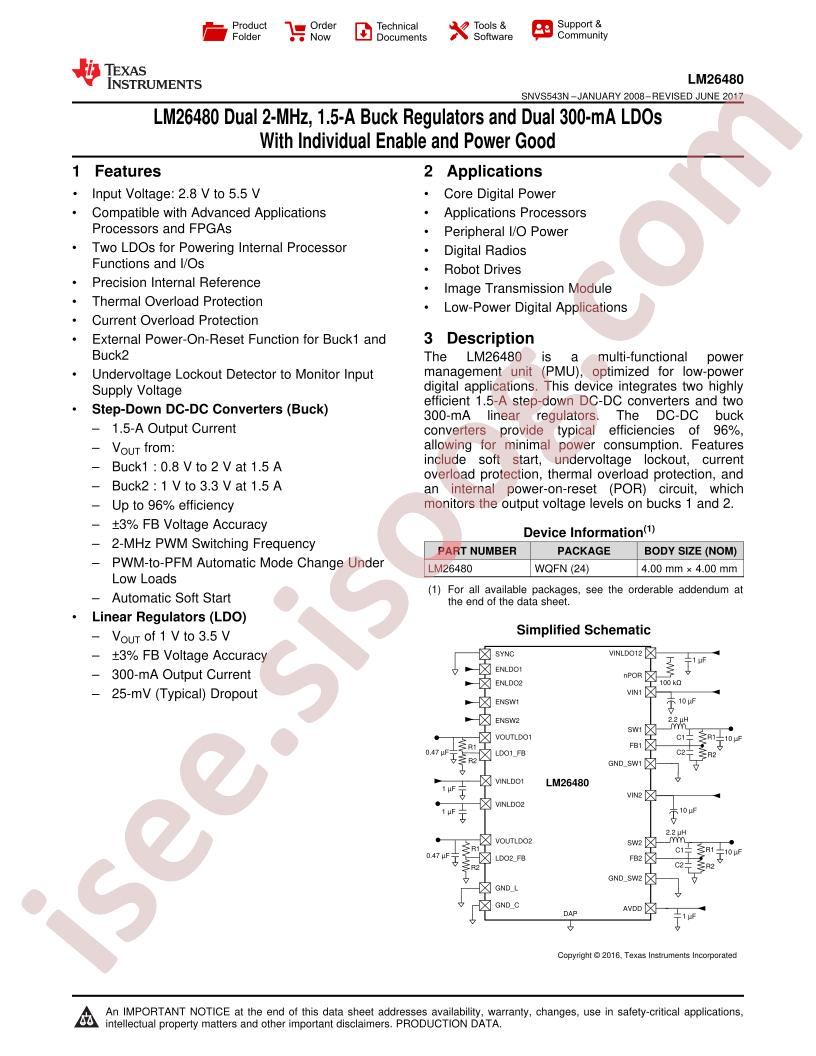 LM26480 Datasheet