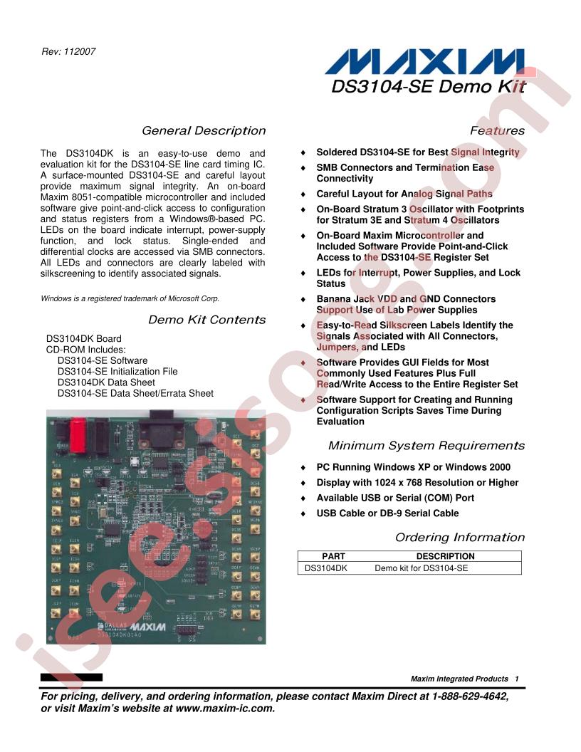 DS3104-SE Demo Kit