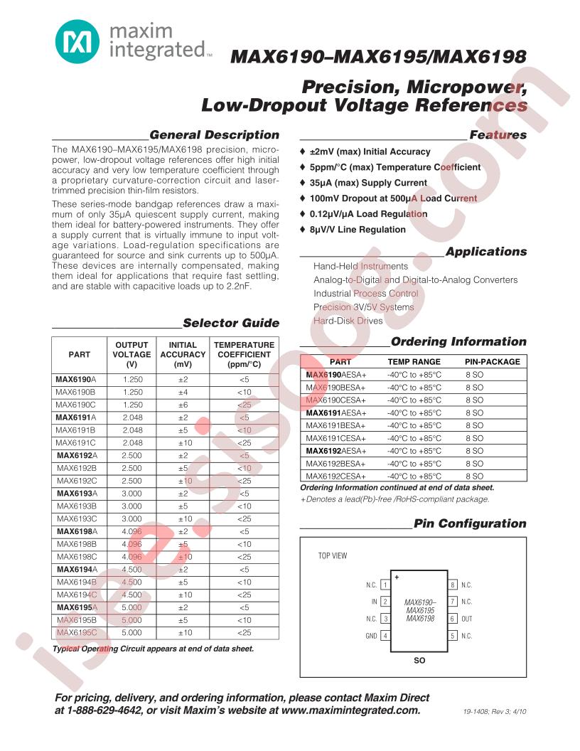 MAX6190-95,98