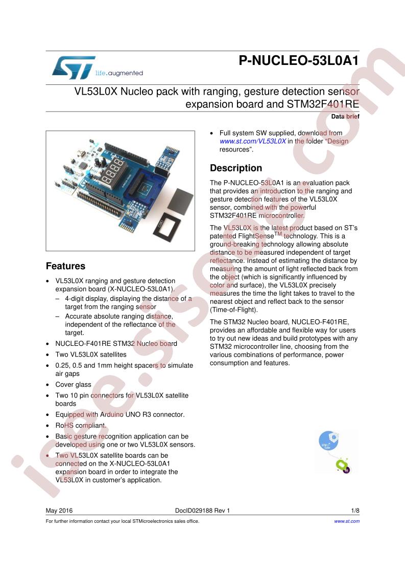 P-NUCLEO-53L0A1 Data Brief