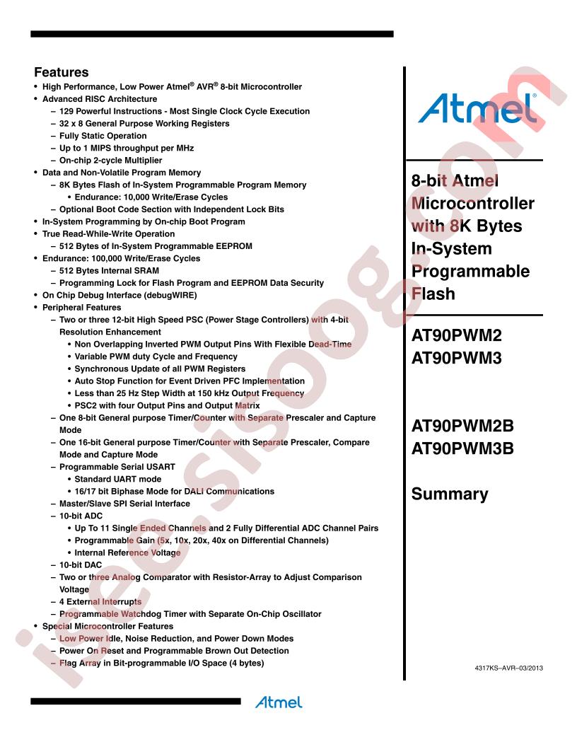 AT90PWM(2,3)(B) Summary