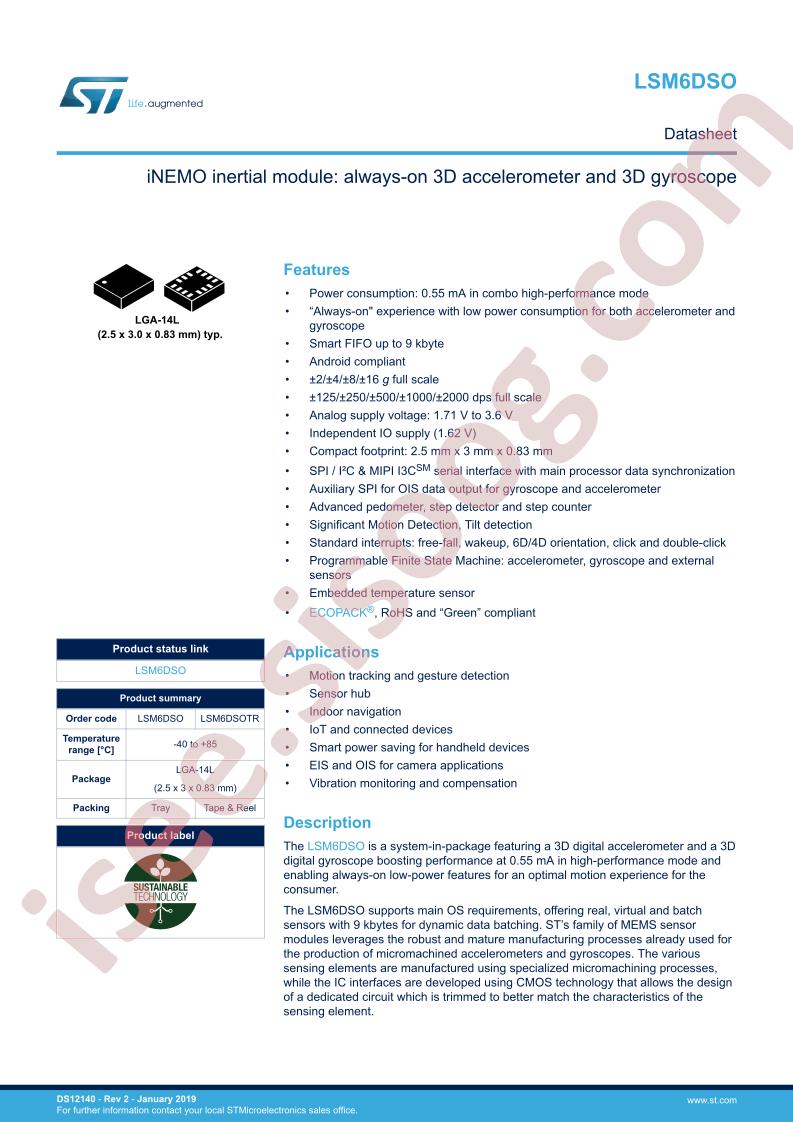 LSM6DSO Datasheet