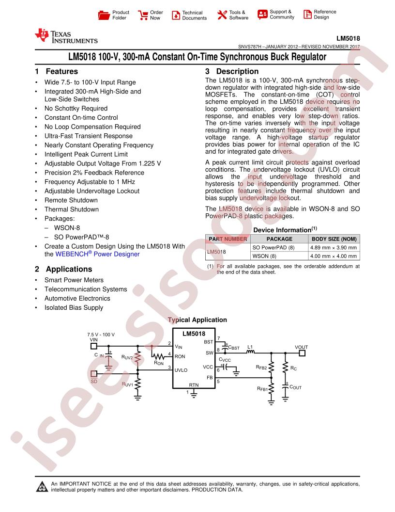 LM5018 Datasheet