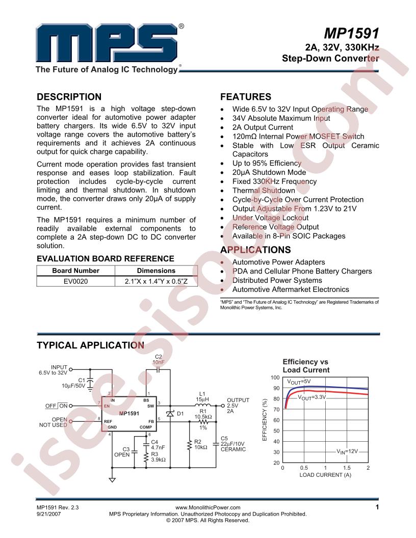 MP1591 Datasheet