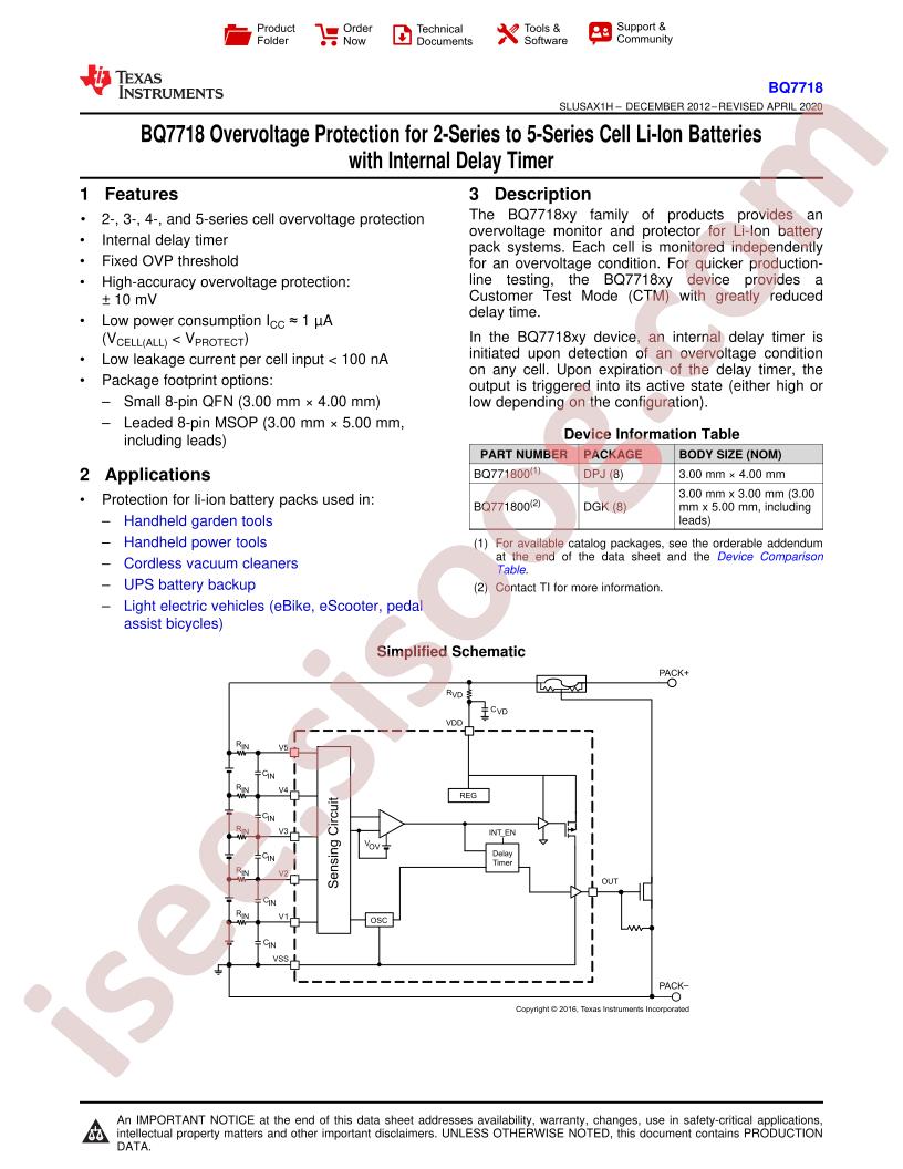BQ7718xx Datasheet