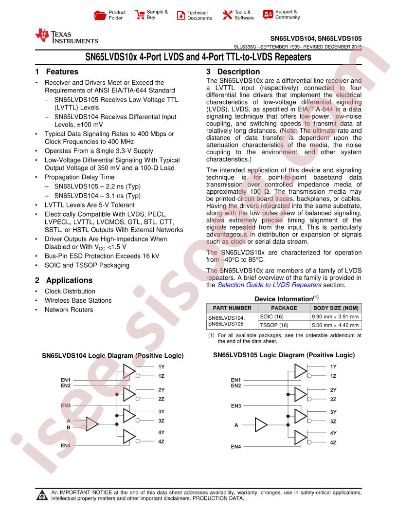 SN65LVDS104/05