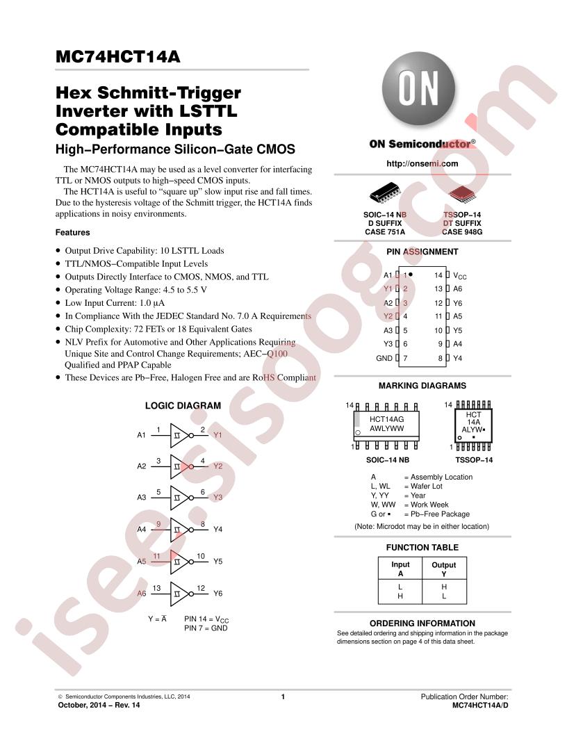 MC74HCT14A