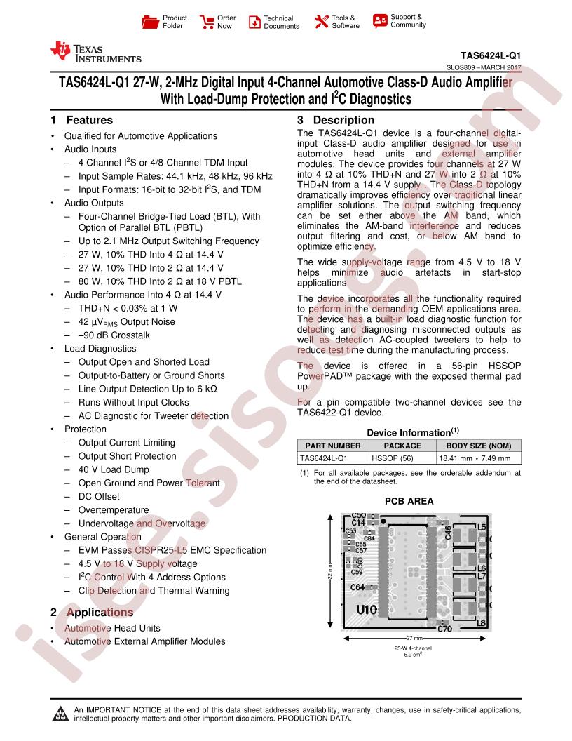 TAS6424L-Q1 Datasheet