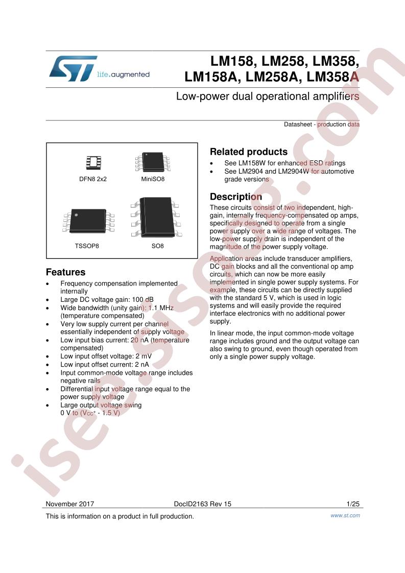 LM158,258,358 Datasheet