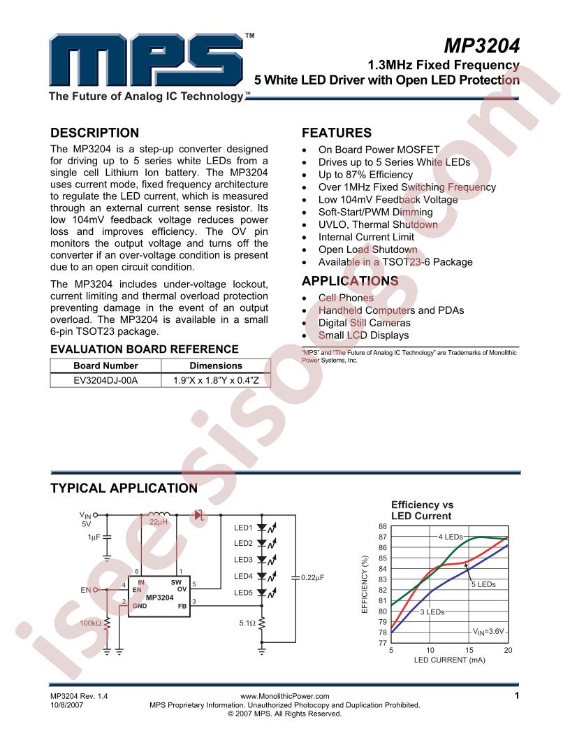 MP3204 Datasheet