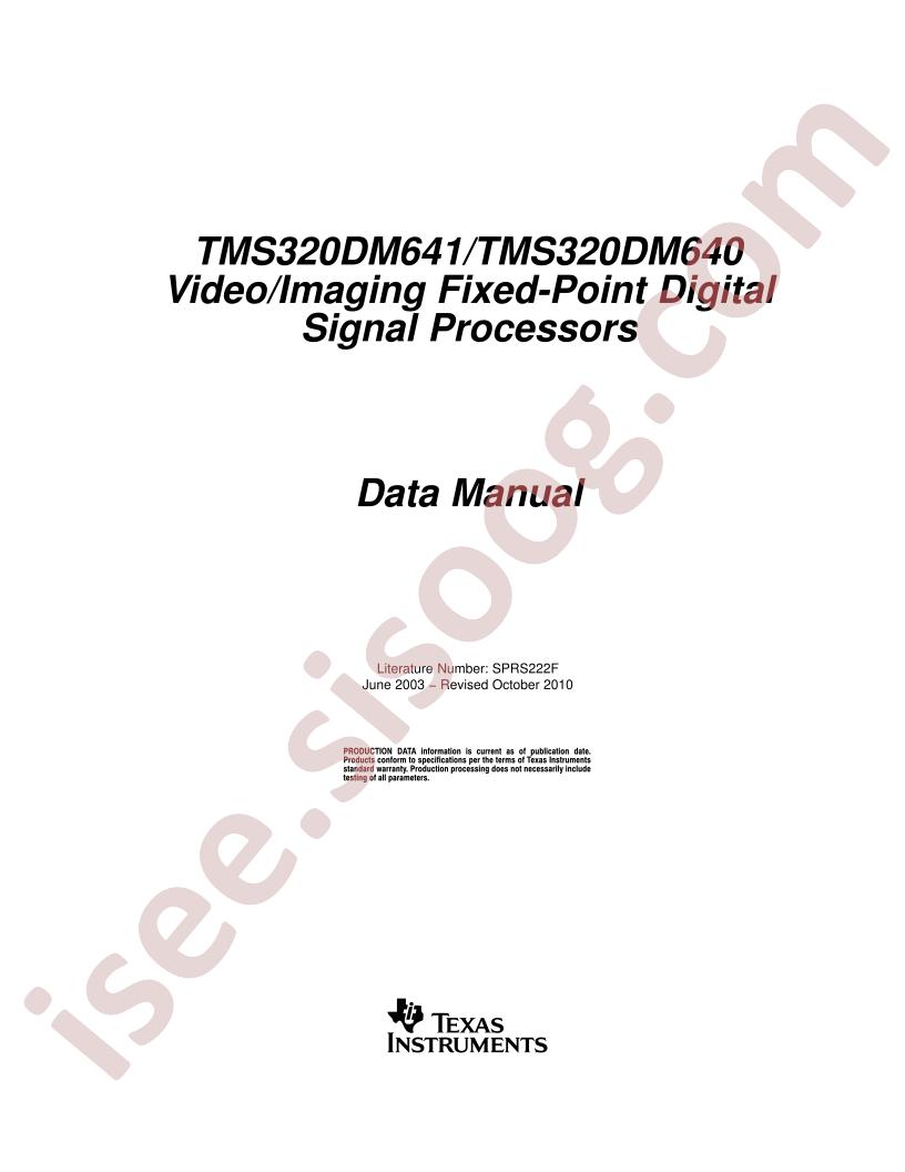 TMS320DM641/640 Data Manual