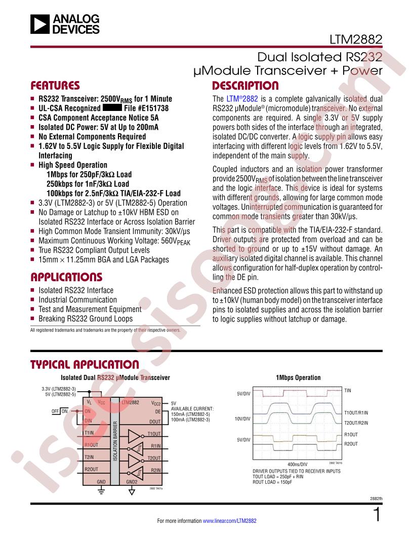 LTM2882 Datasheet