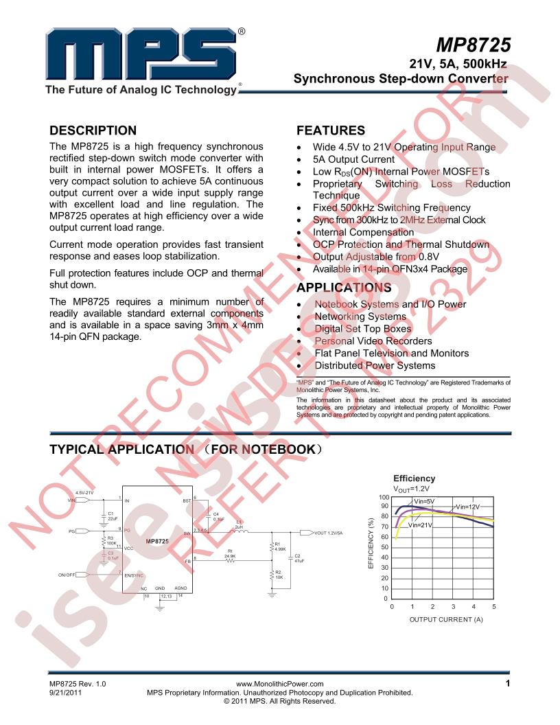 MP8725 Datasheet