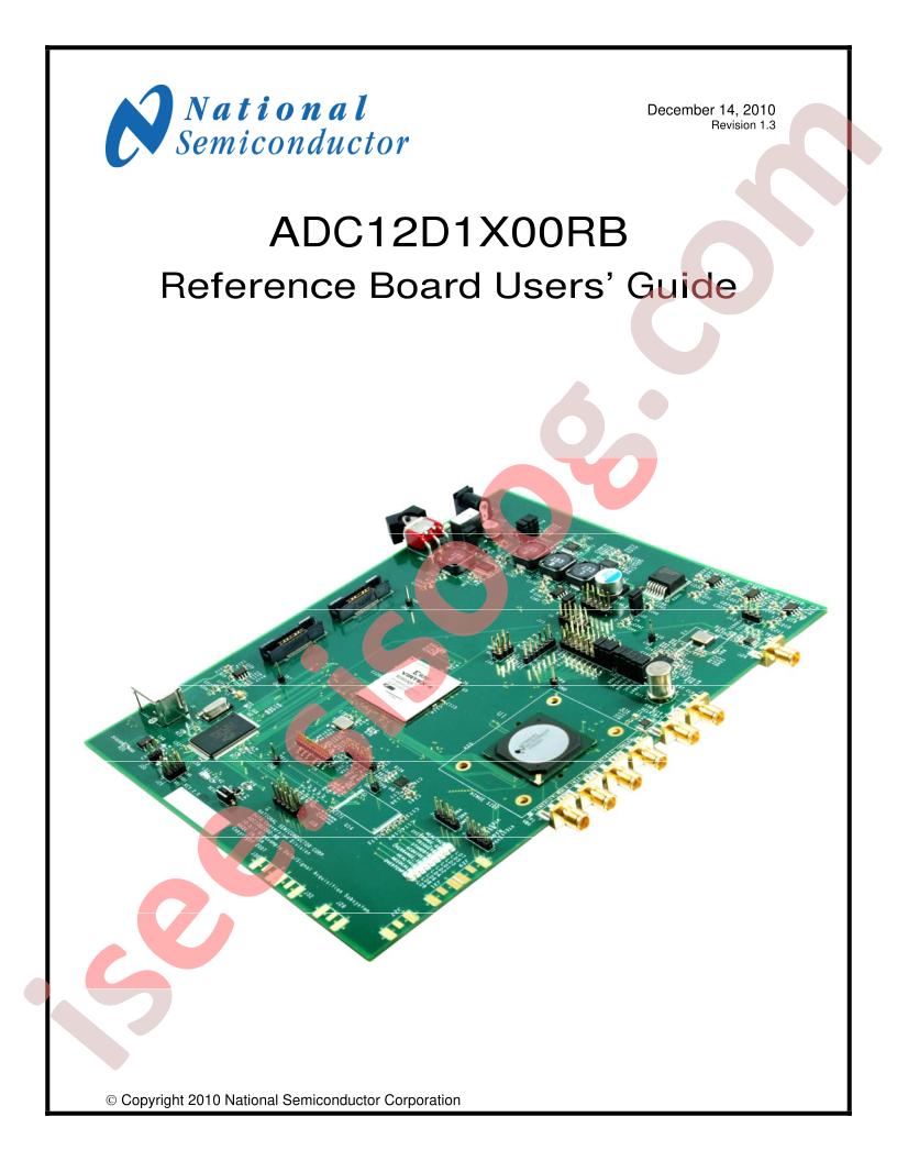 ADC12D1x00RB Ref Board User Guide