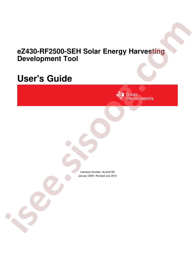 EZ430-RF2500-SEH Guide