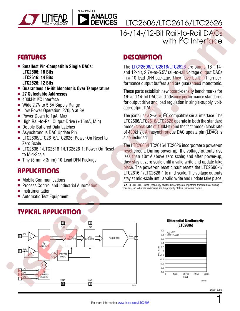 LTC2606, 16, 26 Datasheet