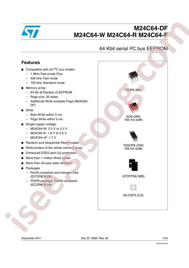 M24C64-(W,R,F,DF) Datasheet