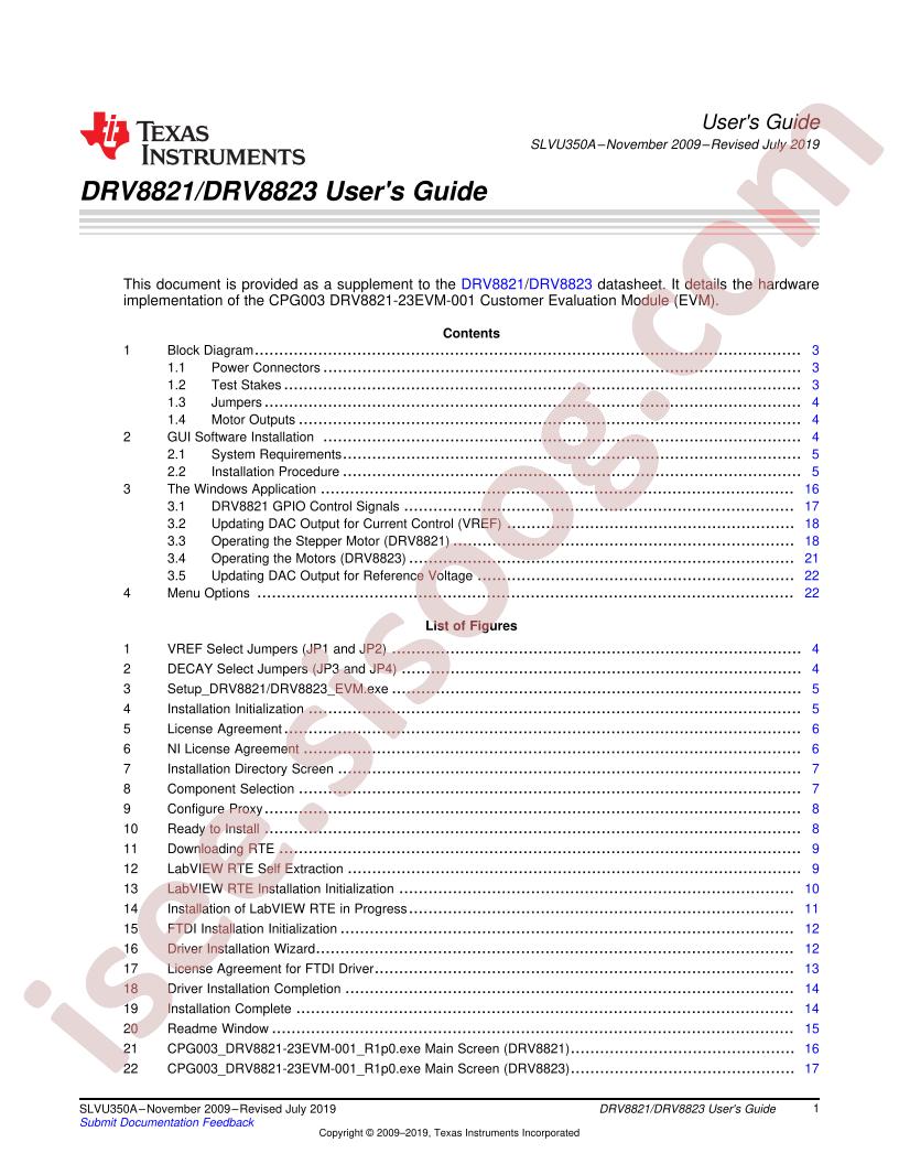 DRV8821,23EVM User Guide