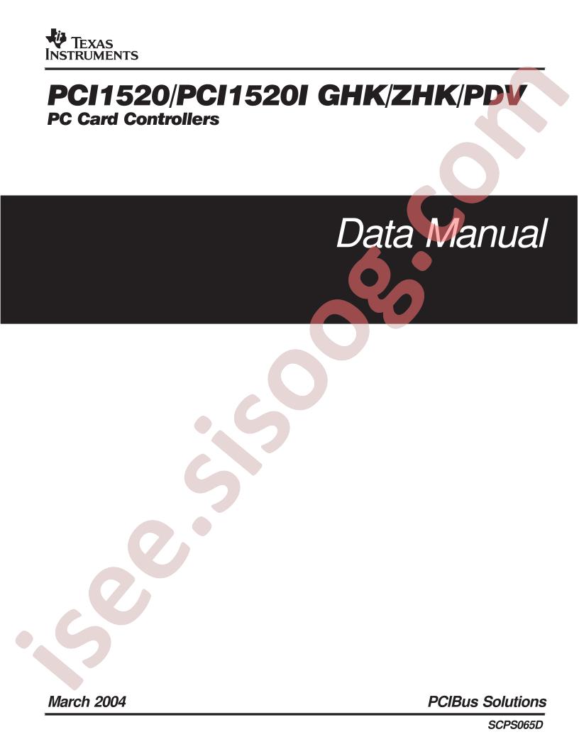 PCI1520(I) GHK,ZHK,PDV