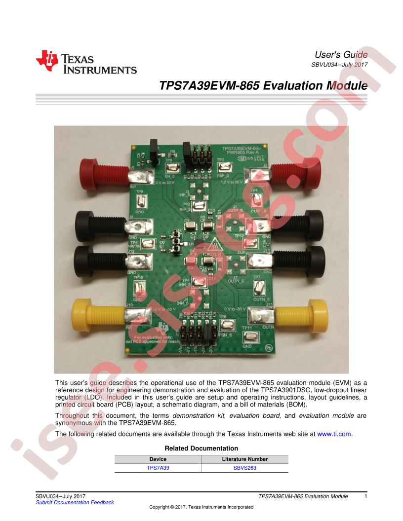 TPS7A39EVM-865 User Guide