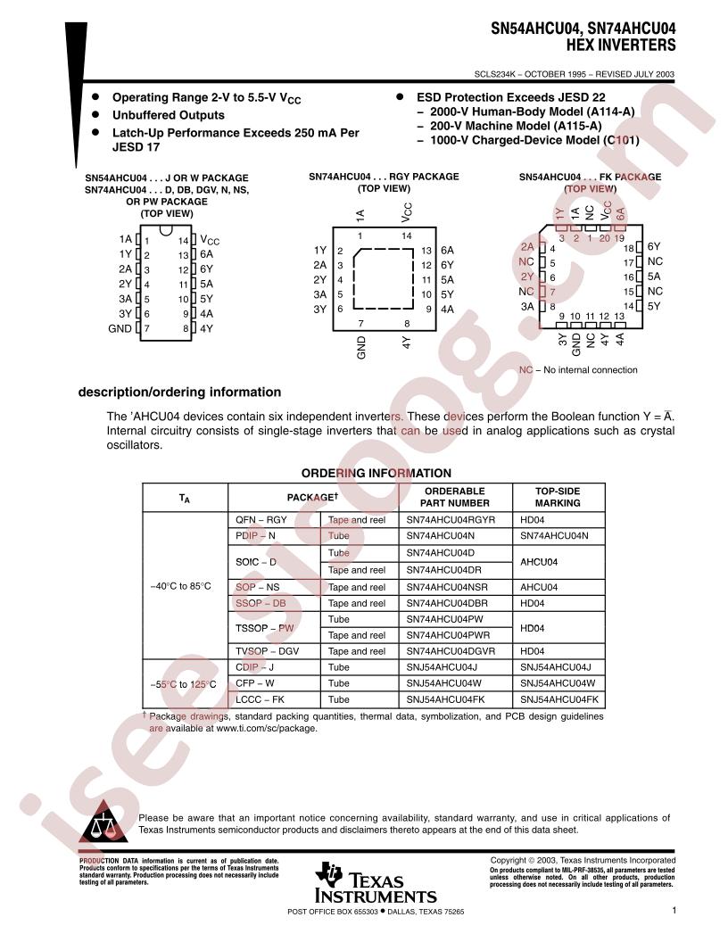 SN54/74AHCU04