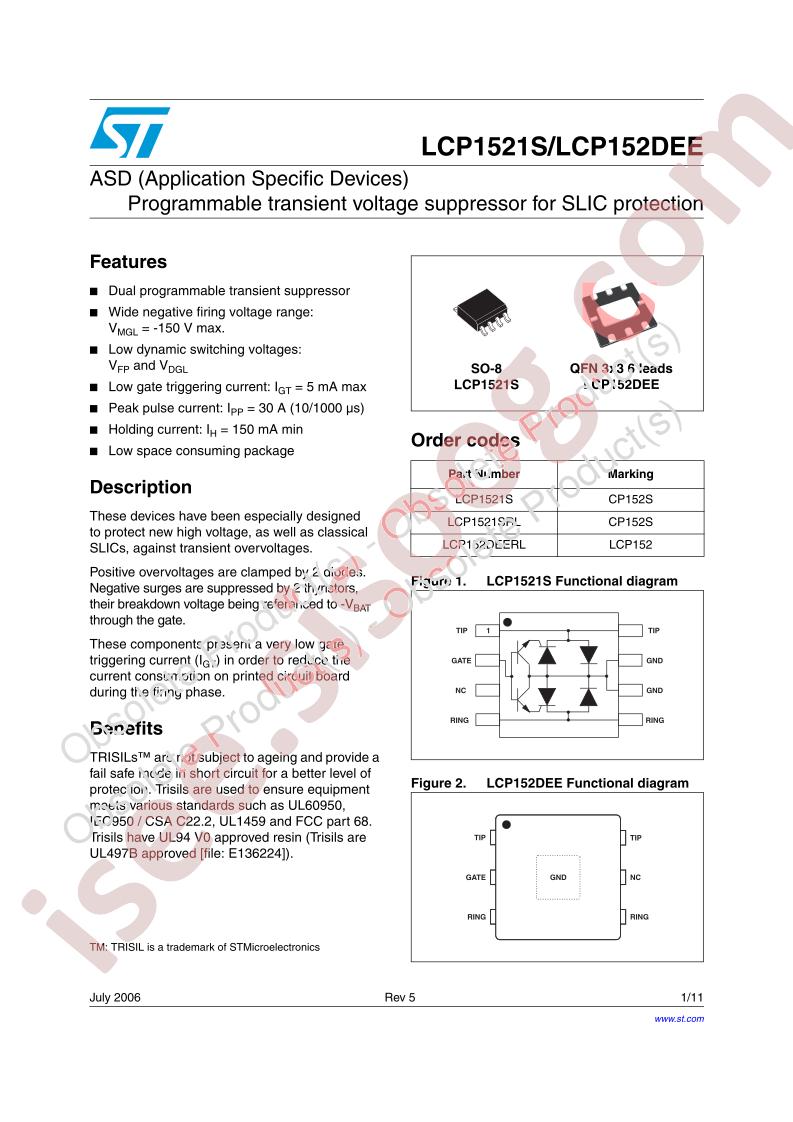 LCP1521S, LCP152DEE
