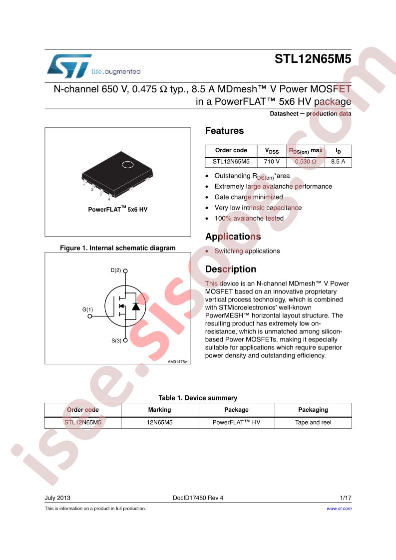 STL12N65M5