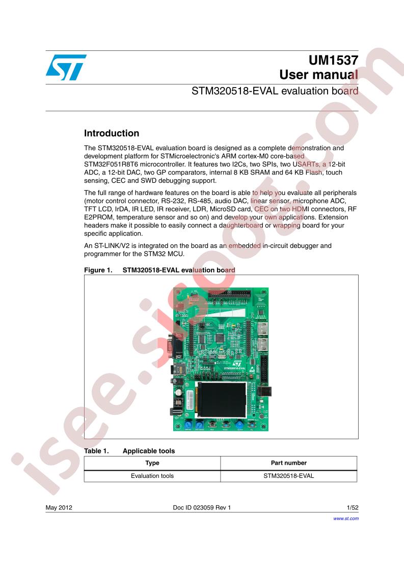STM320518-EVAL User Manual