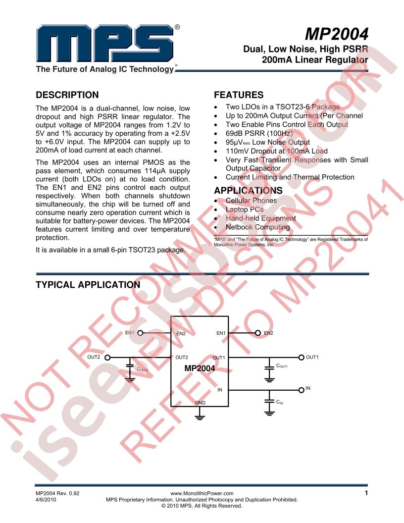 MP2004 Datasheet