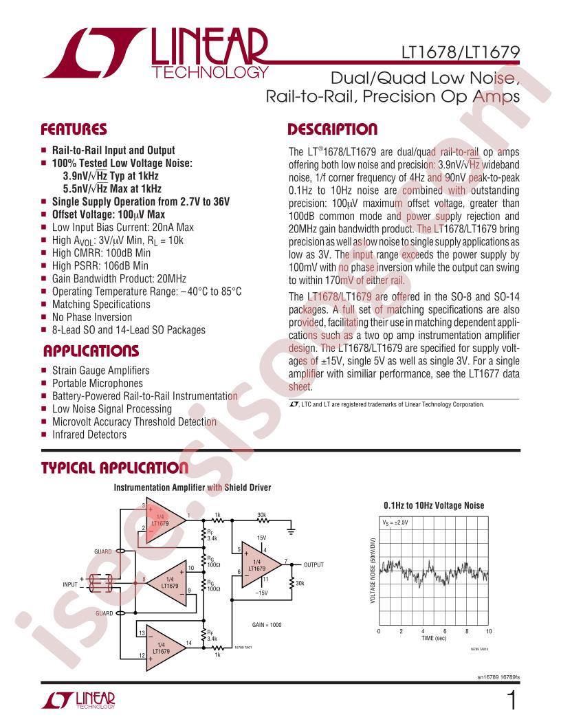 LT1678, LT1679 Datasheet