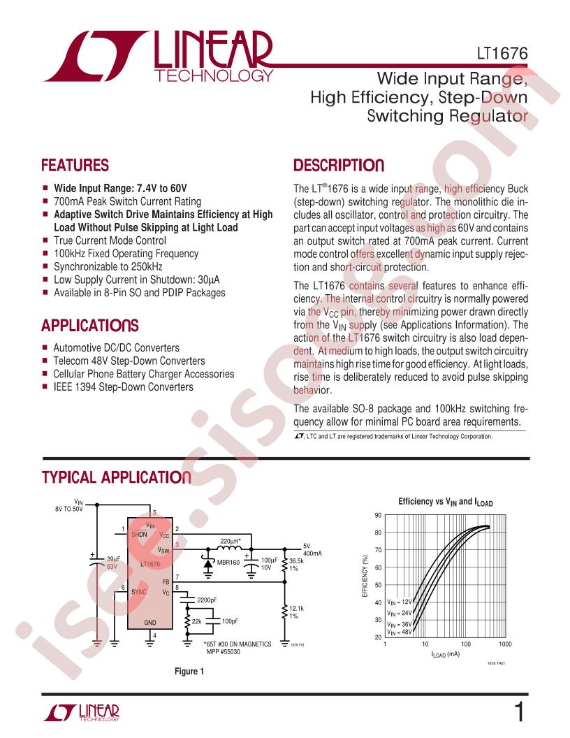 LT1676 Datasheet