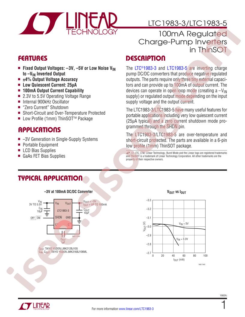 LTC1983-3, -5 Datasheet