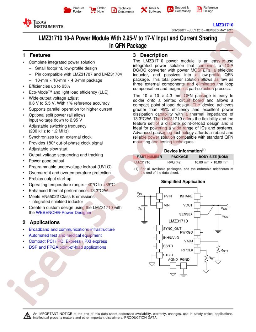 LMZ31710 Datasheet