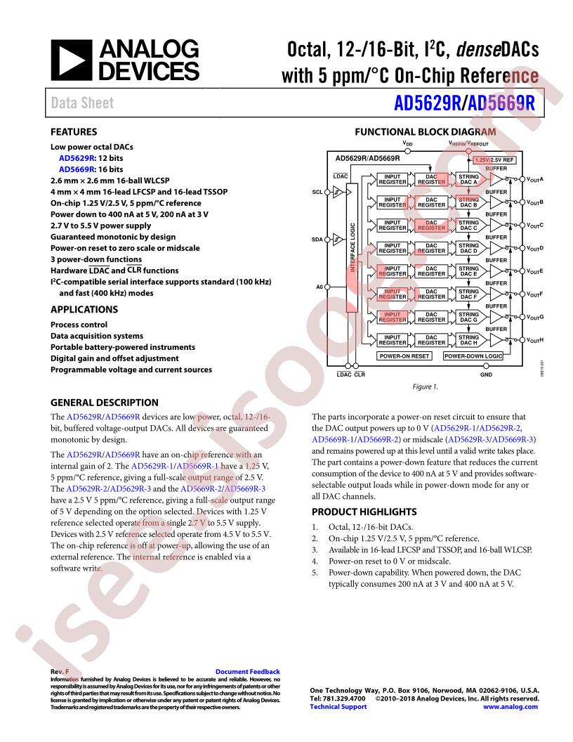 AD5629R, AD5669R Datasheet