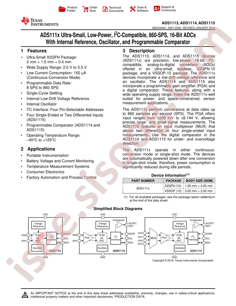 ADS1113 - ADS1115 Datasheet