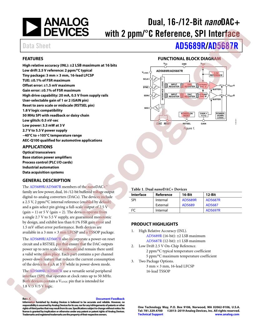 AD5689R, 87R Datasheet