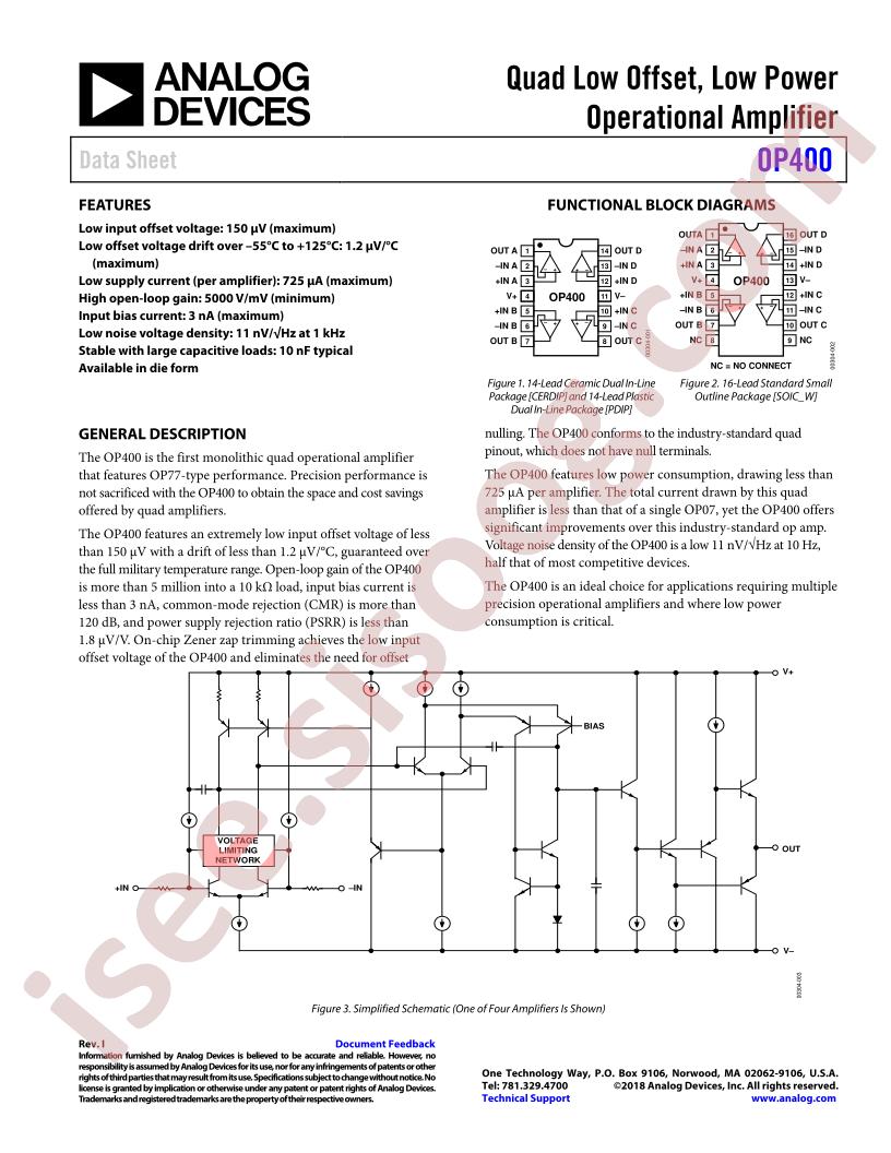 OP400 Datasheet