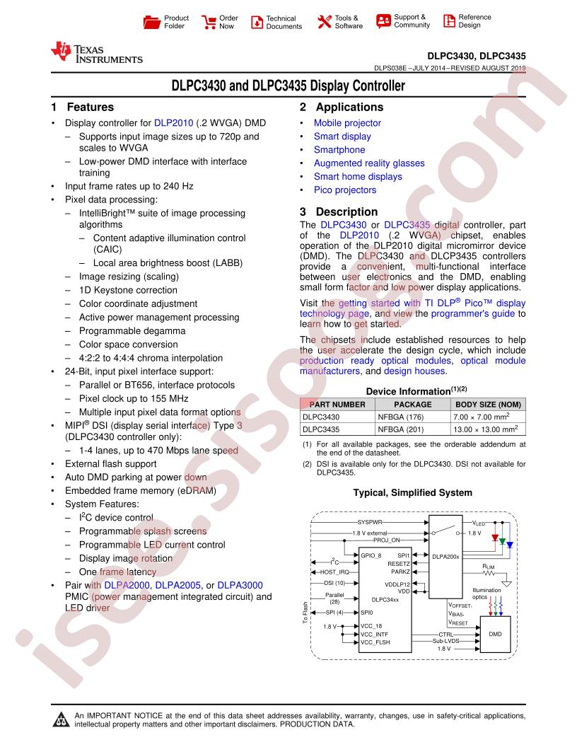 DLPC3430, DLPC3435 Datasheet